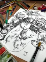 Herb z lwem i kogutem, format A4 (Z.H1.M) - obrazek 3