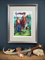 Dama na koniu i lancknecht, format A4 (PO1.M) - obrazek 4