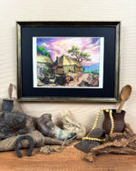 Pejzaż wiejski z obejściem i kozą, format A4 (PE.W3.M) - obrazek 4