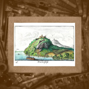 Rycina do kolorowania, format A4, Zamek Drachenfels