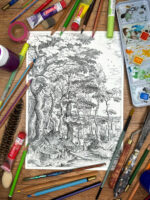 Pejzaż leśny z wybrzeżem, format A4 (PE.L1.M) - obrazek 2