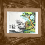 Pejzaż wiejski z mostkiem, format A4 (PE.W5.M)