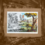 Pejzaż z parą i zamkiem w tle, format A4 (PE.Z4.M)