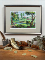 Pejzaż z parą i zamkiem w tle, format A4 (PE.Z4.M) - obrazek 4