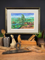 Pejzaż wiejski z osiołkiem i krowami, format A4 (PE.W1.M) - obrazek 4