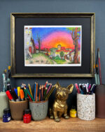 Pejzaż z wieżą i zamkiem, format A4 (PE.Z3.M) - obrazek 4