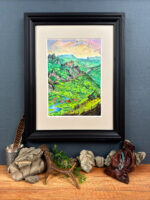 Pejzaż alpejski z zamkiem na zboczu góry, format A4 (PE.A1.M) - obrazek 4